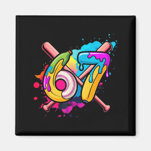 Funny Banana Baseball 67 Ice Cream Drip Meme Magnet