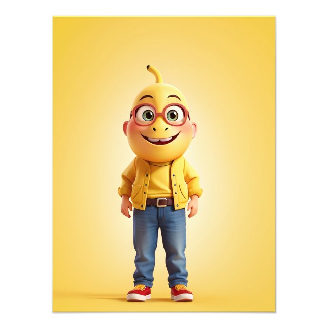 Funny banana character photo print (Front)
