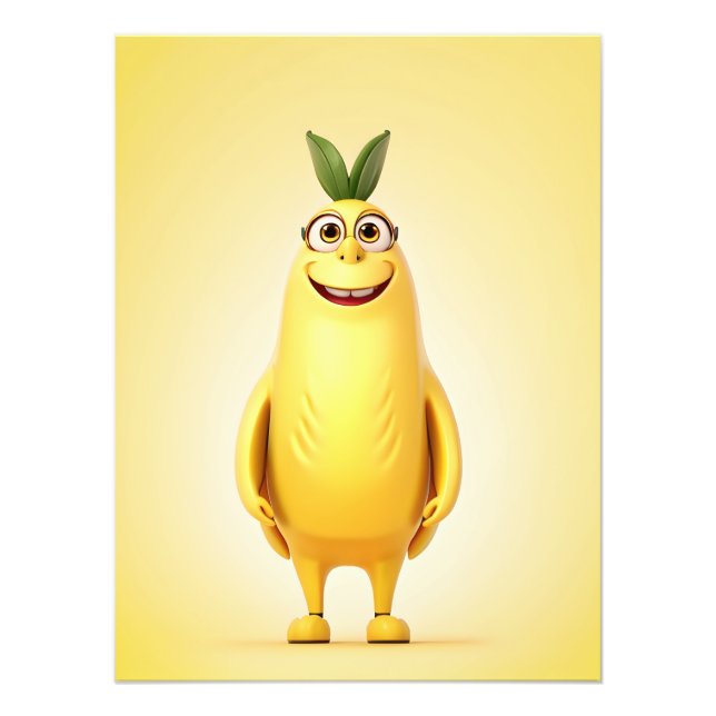 Funny banana character photo print (Front)