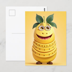 Funny banana character postcard