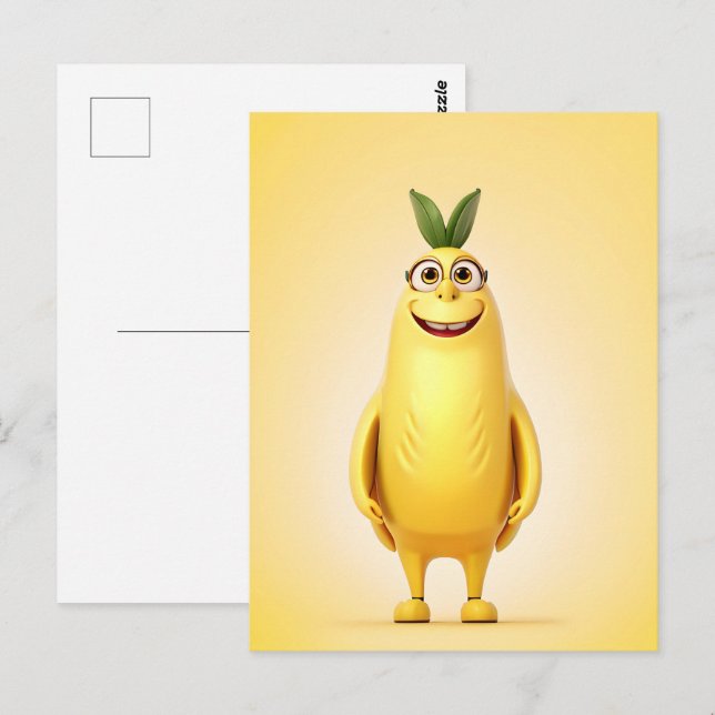 Funny banana character postcard (Front/Back)