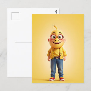 Funny banana character postcard