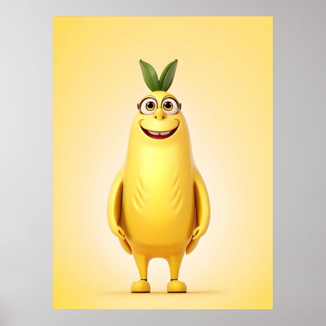 Funny banana character poster (Front)