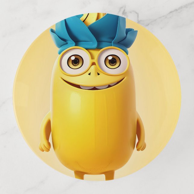 Funny banana character trinket tray (Front)