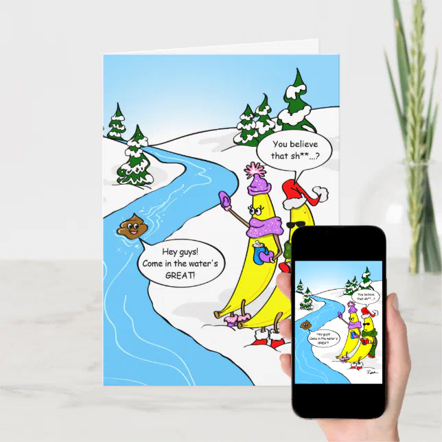 Funny Banana Christmas Card Custom Holiday Cards Zazzle
