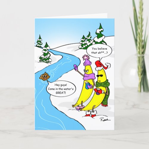 Funny Banana Christmas Card  Custom Holiday Cards