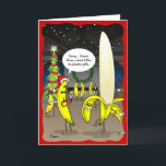 Funny Banana Christmas Cards | Holiday Greeting<br><div class="desc">Absolutely hysterical funny banana Christmas cards that will have family, friends and co-workers rolling on the floor laughing! You can even have fun changing the quote bubble text... The unique comic illustration created by Raphaela Wilson depicts 2 cartoon bananas talking at a Christmas party... One banana accidentally gives his buddy...</div>