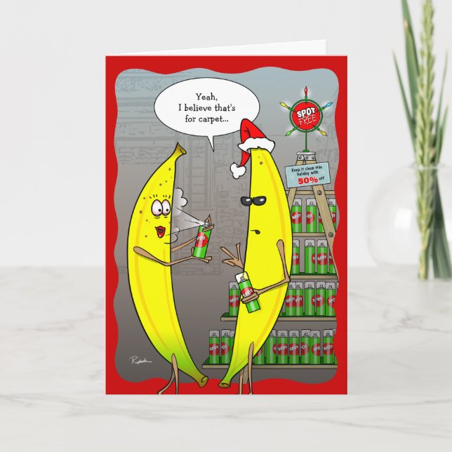 Funny Banana Christmas Fruit Holiday Cards (Front)