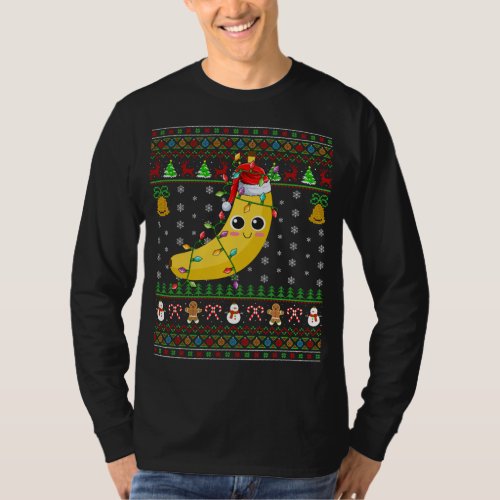 Funny Banana Fruit Lover Xmas Santa Banana Ugly Ch T_Shirt