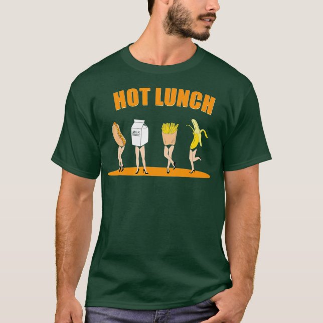Funny Banana HotDog Milk Fries Food Lunch Burger T-Shirt (Front)