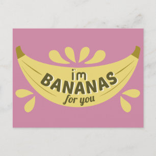 Funny banana illustration I'm bananas for you Postcard