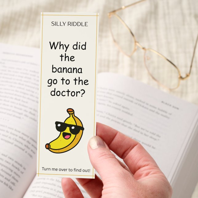 Funny Banana Joke “Peeling Well” Silly Riddle  Bookmarks (Hand)