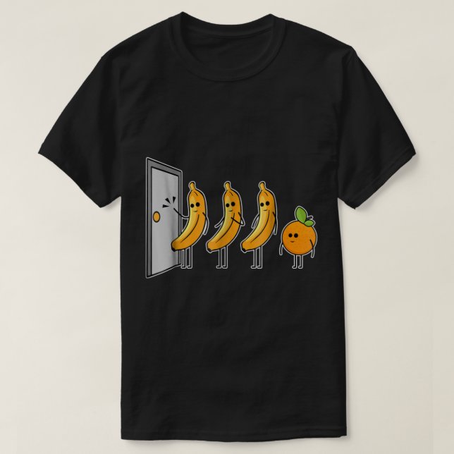 Funny Banana Knock Knock Design T-Shirt (Design Front)