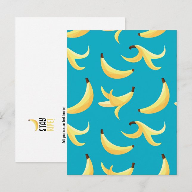 Funny Banana Party pattern colorful - editable Holiday Postcard (Front/Back)