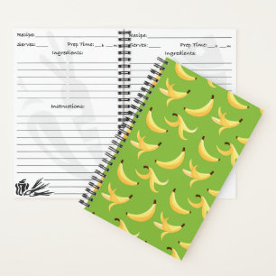 Funny Banana Party pattern colorful - editable Notebook