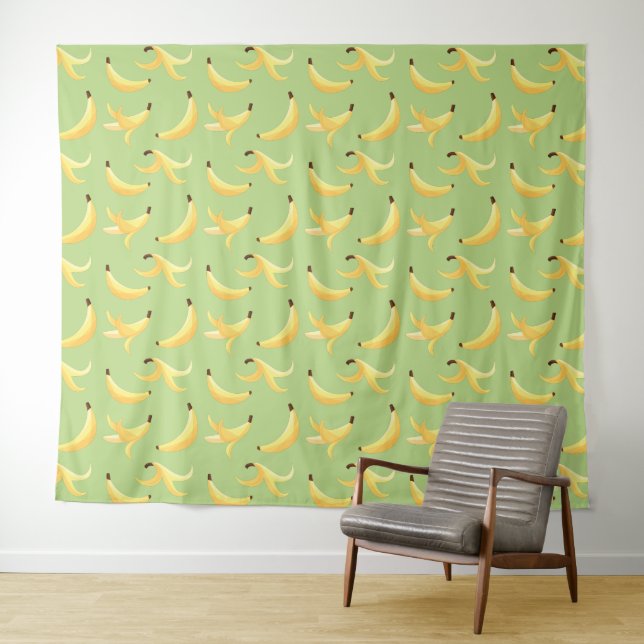 Funny Banana Party pattern colorful - editable Tapestry (In Situ (Horizontal))
