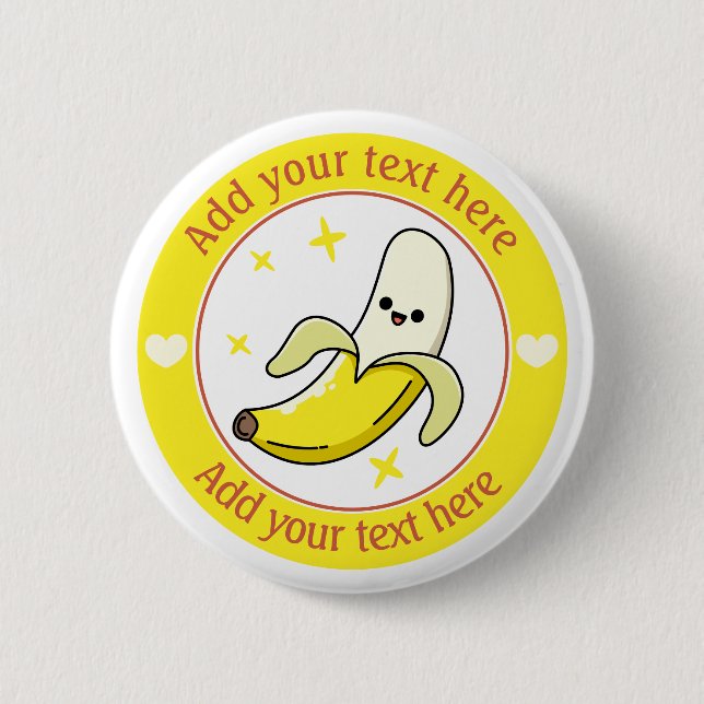 Funny Banana Personalized Button (Front)