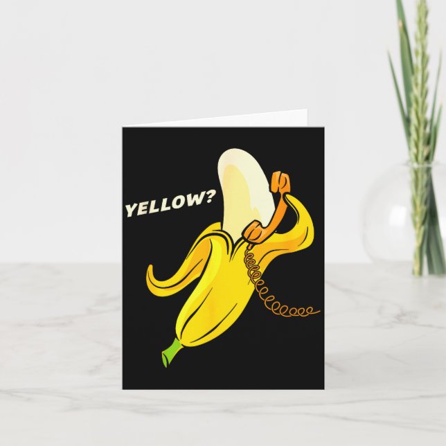 Funny Banana Phone - Yellow_ Hello_  Card (Front)