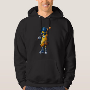 Funny Banana Playing Baseball Fruit Lover Baseball Hoodie