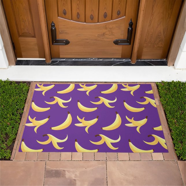 Funny Banana Pun Party pattern colorful - editable Doormat (Outdoor)