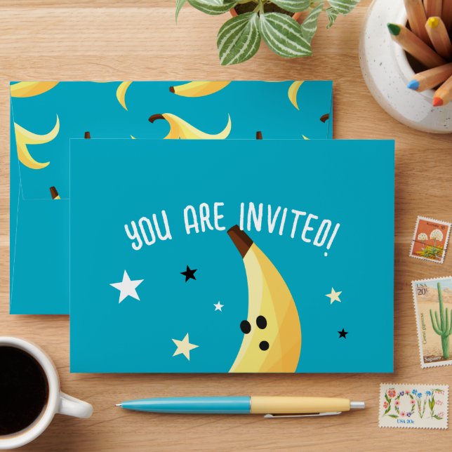 Funny Banana Pun Party pattern colorful - editable Envelope (Desk)