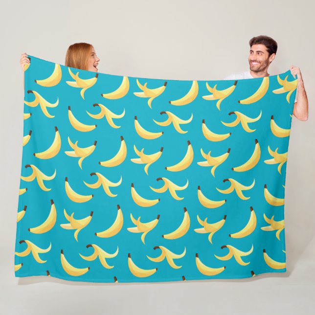 Funny Banana Pun Party pattern colorful - editable Fleece Blanket (In Situ)