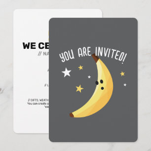 Funny Banana Pun Party pattern colorful - editable Invitation