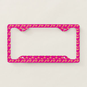 Funny Banana Pun Party pattern colorful - editable License Plate Frame