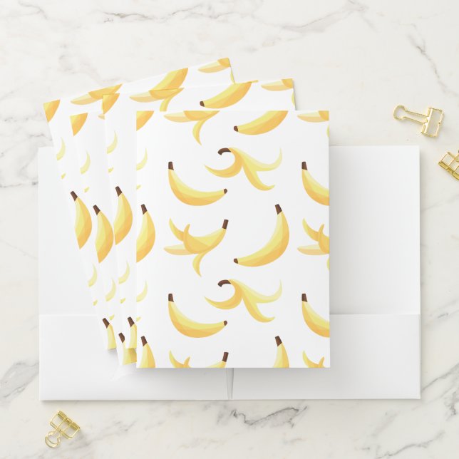 Funny Banana Pun Party pattern colorful - editable Pocket Folder (In Situ)