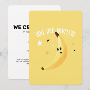 Funny Banana Pun Party pattern favors - editable Invitation
