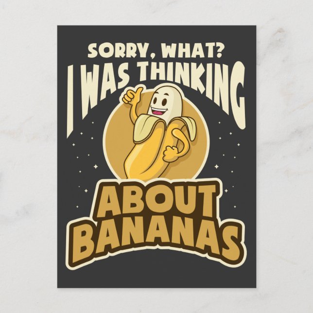 Funny Banana Quote Fruit Vegan Vegetarian Humor Postcard (Front)