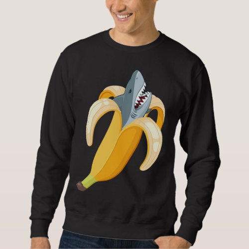 Funny Banana Shark Bananas Fruit Sea Animal Lover Sweatshirt