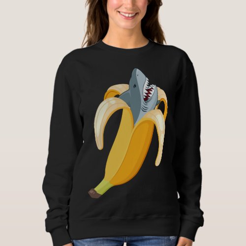 Funny Banana Shark Bananas Fruit Sea Animal Lover Sweatshirt