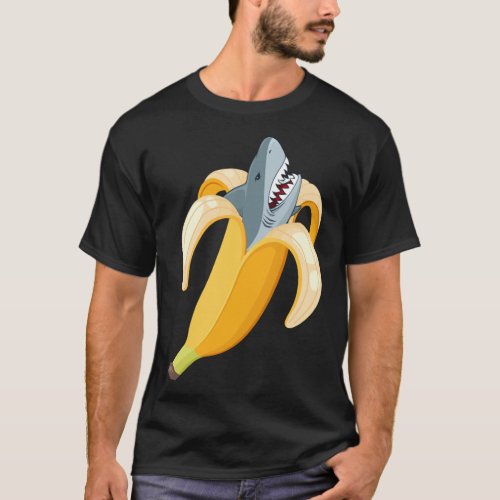 Funny Banana Shark Bananas Fruit Sea Animal Lover T_Shirt