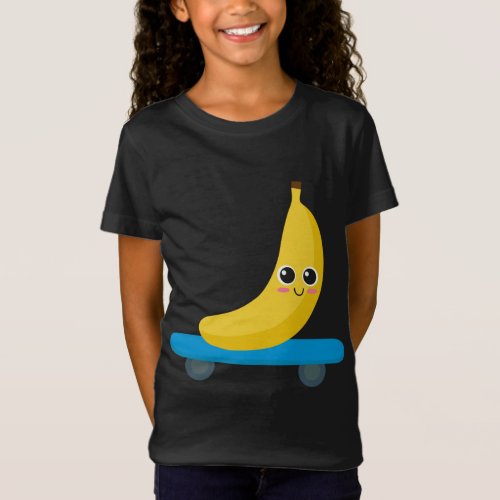 Funny Banana Skateboarding Skaters Gift Woman Man T_Shirt