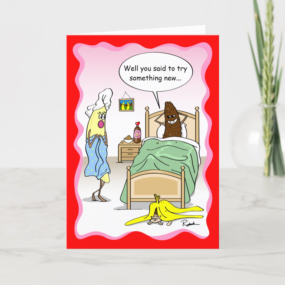 Funny Banana Valentine's Day Card Custom Cards Zazzle