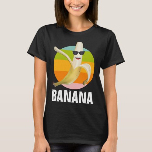 Funny Banana Wearing Sunglasses Retro Design Fruit T_Shirt