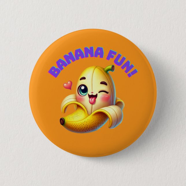 Funny Banana Winking Design for Fun and Playful Gi Button (Front)