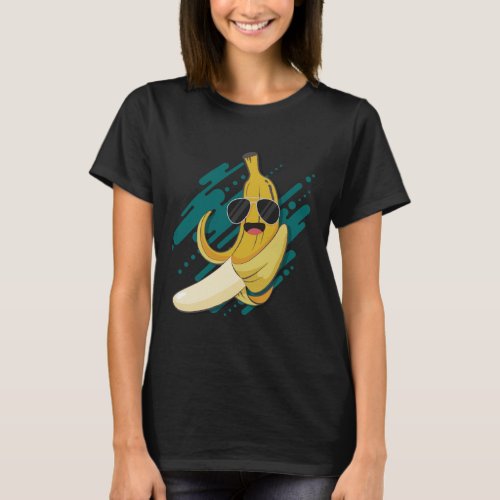 Funny Banana With Sunglasses Potassium Healthy Fru T_Shirt