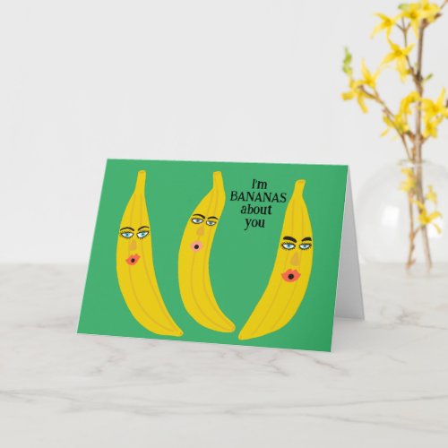 Funny Bananas Romance Valentine Love Anniversary Card