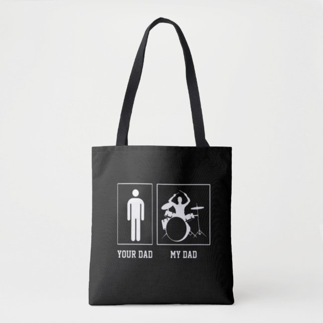 Funny Band Dad Drummer My Dad Fathers Day Tote Bag (Front)