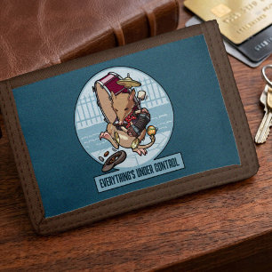 Funny Bandicoot Everything's Under Control Cartoon Tri-fold Wallet