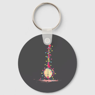 Funny Banjo Christmas Graphics Lights Lover Player Keychain