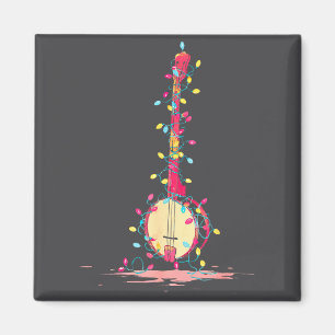 Funny Banjo Christmas Graphics Lights Lover Player Magnet
