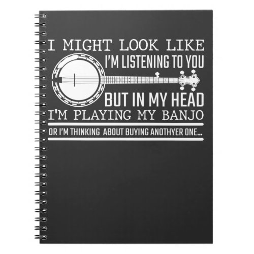 Funny Banjo Player Gift for Country Music Lover Notebook