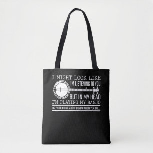 Funny Banjo Player Gift for Country Music Lover Tote Bag