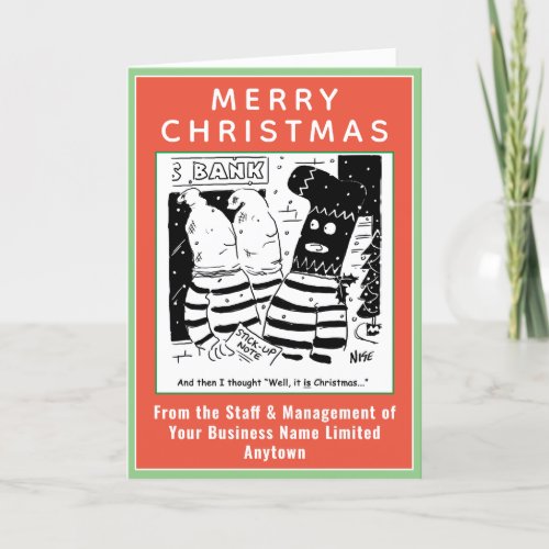 Funny Bank Robbers Christmas Holiday Card