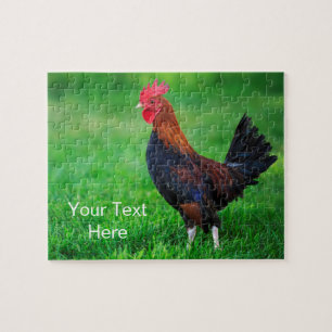 Funny Bantam Rooster Custom Jigsaw Puzzle