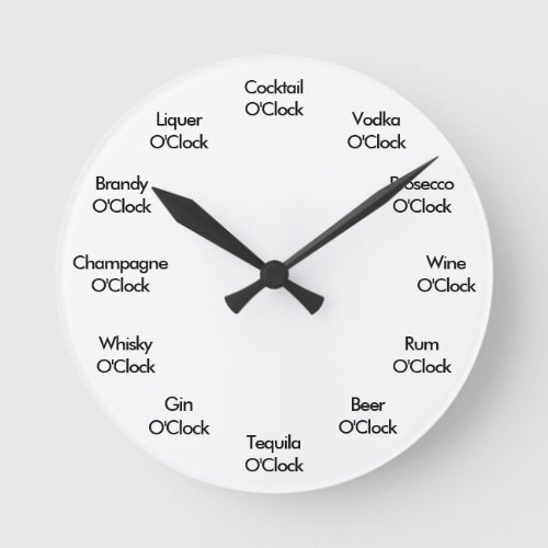 Funny Bar Clock Black and White