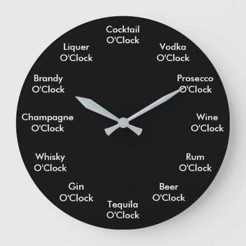 Funny Bar Clock Personalized Black Wall Clock
